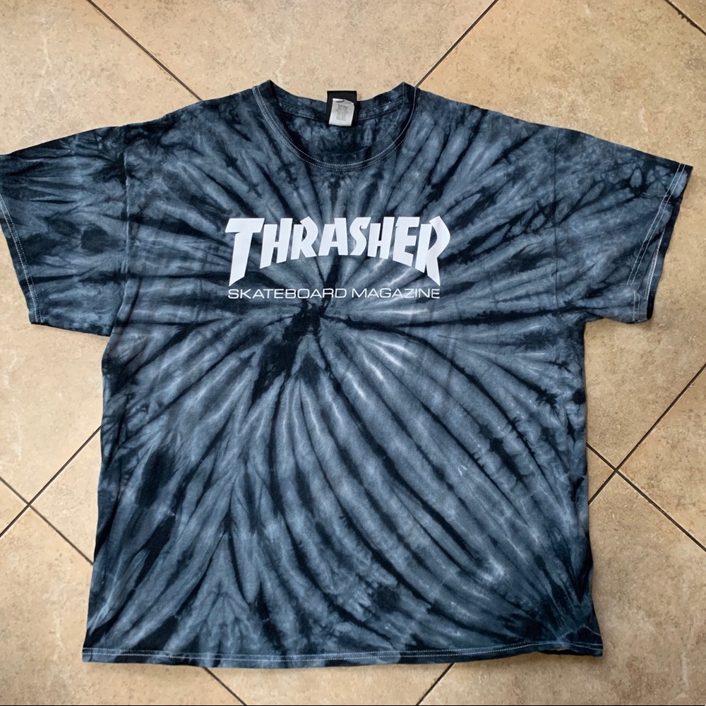 Tie dye thrasher shirt.